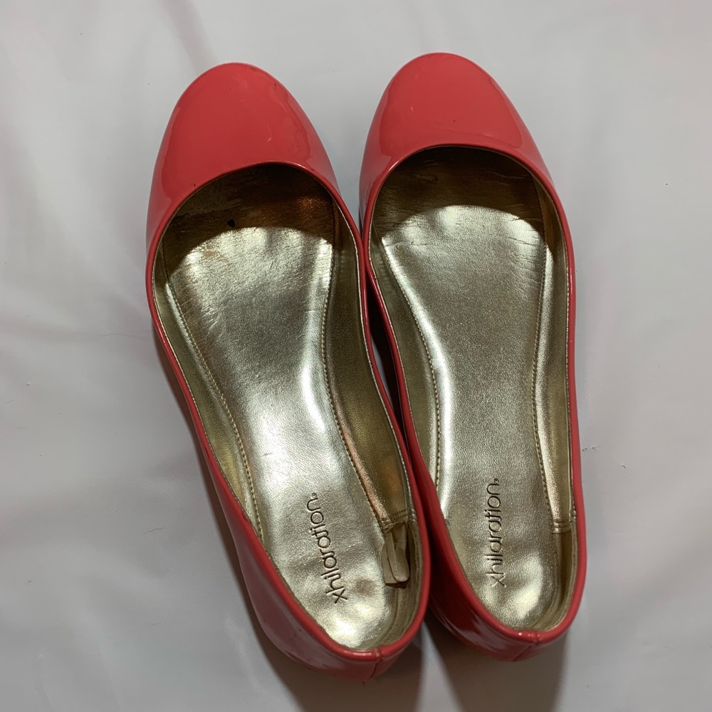 Bright pink flats